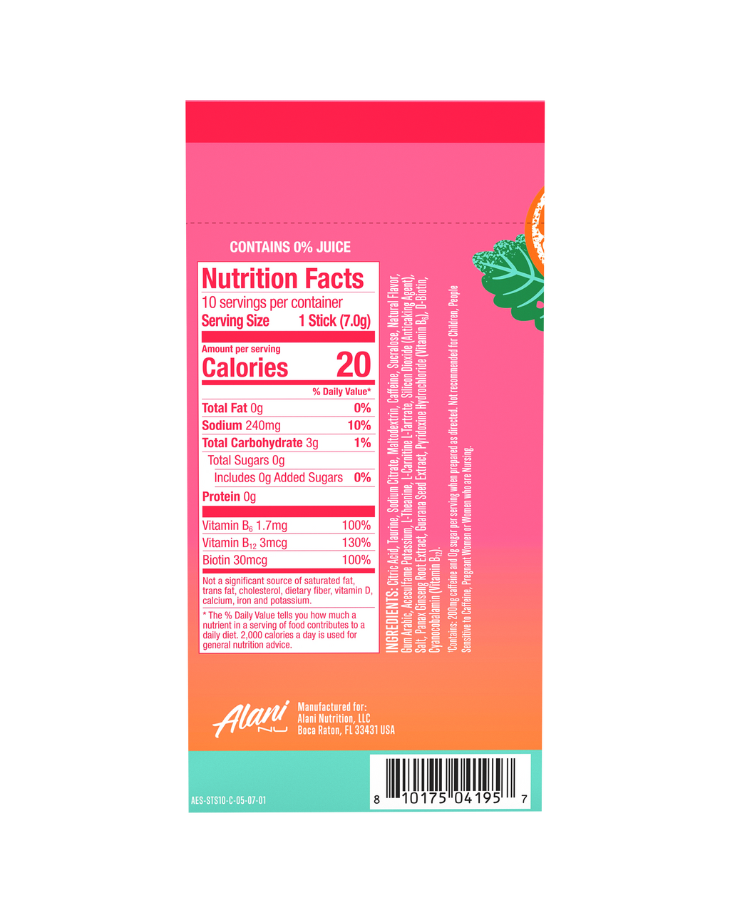 Alani Nu Energy Sticks - Strawberry Sunrise Y5 - image 3