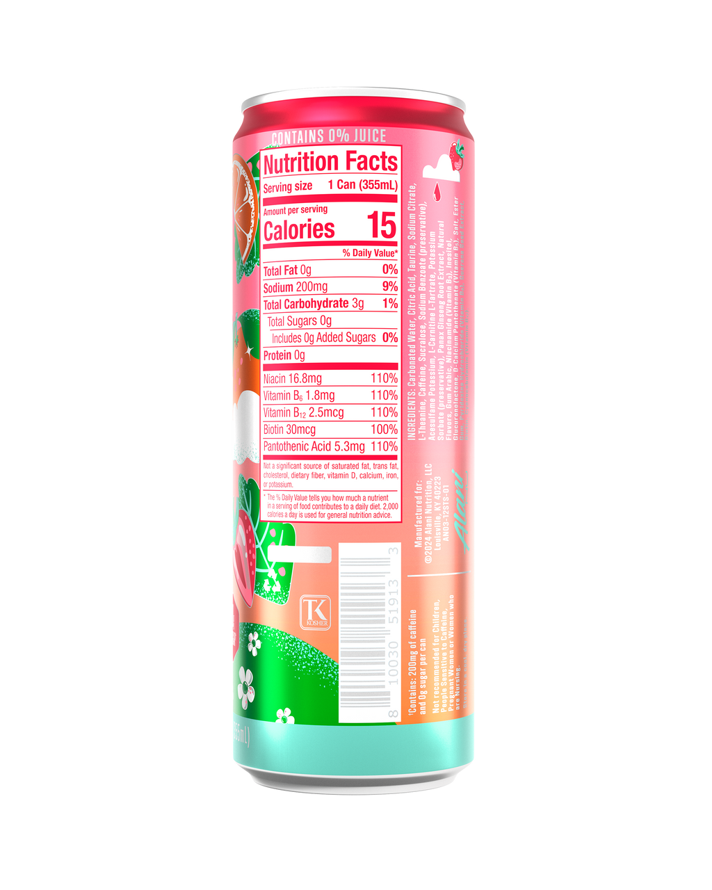Alani Nu Energy Drink - Strawberry Sunrise N5 - image 3