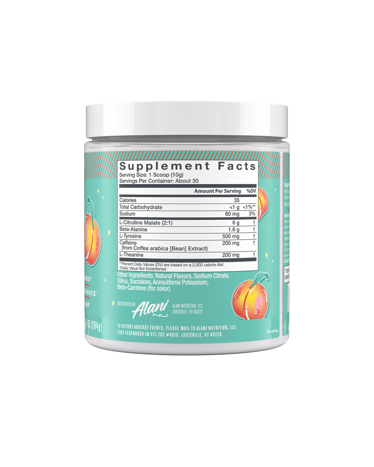 Alani Nu Pre-Workout - Juicy Peach B1 - image 2
