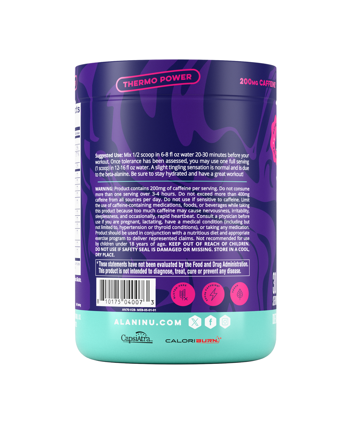 Alani Nu Pre-Workout+ Burn - Melonberry Blast R1 - image 3