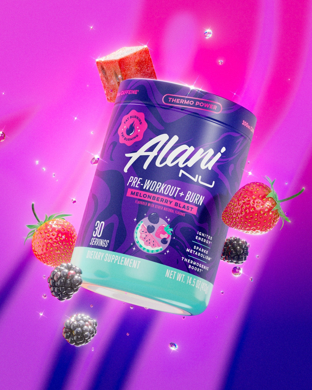 Alani Nu Pre-Workout+ Burn - Melonberry Blast R1 - image 4