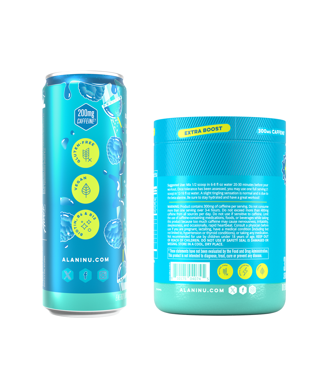 Alani Nu Energy Drink & Pre-Workout+ - Blue Slush U7 - image 2
