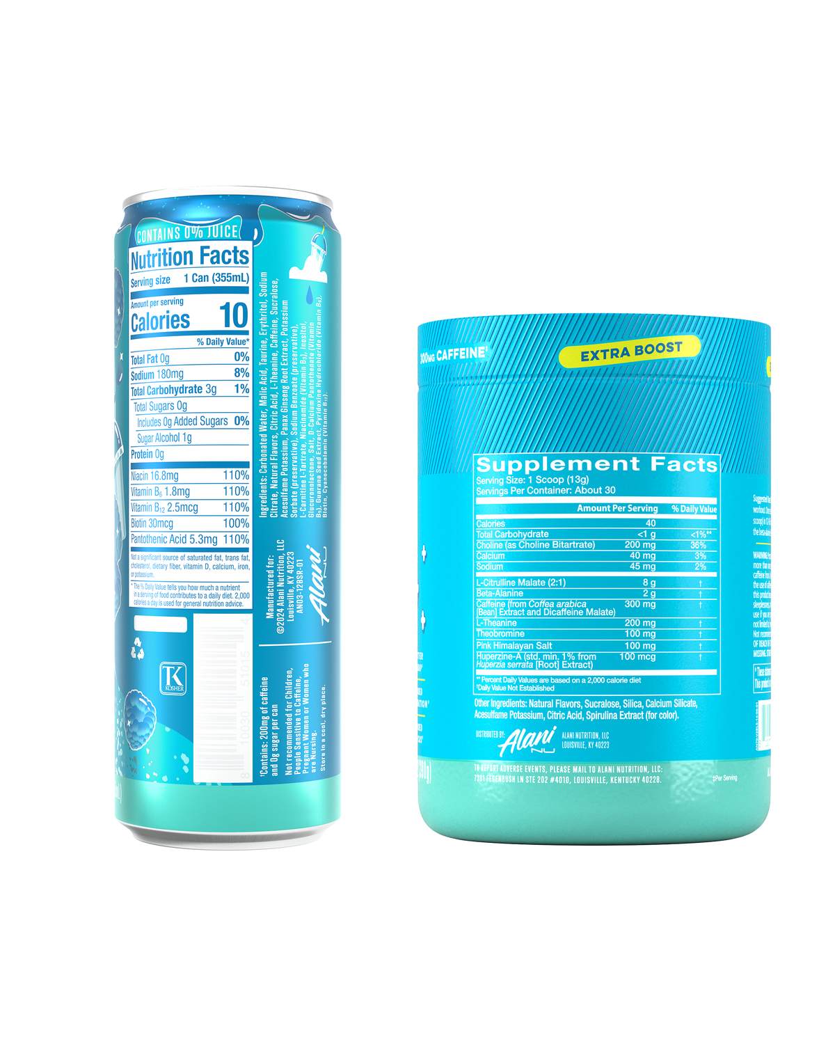Alani Nu Energy Drink & Pre-Workout+ - Blue Slush U7 - image 3