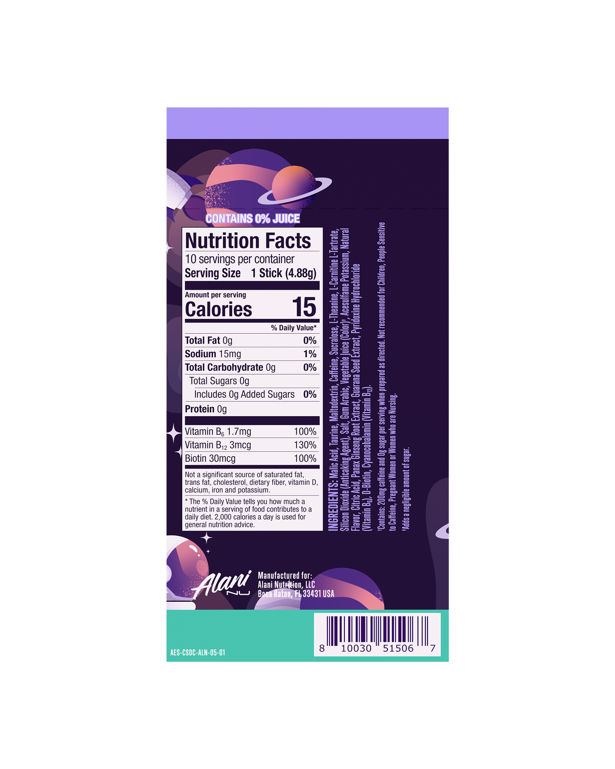 Alani Nu Energy Sticks - Cosmic Stardust F4 - image 3