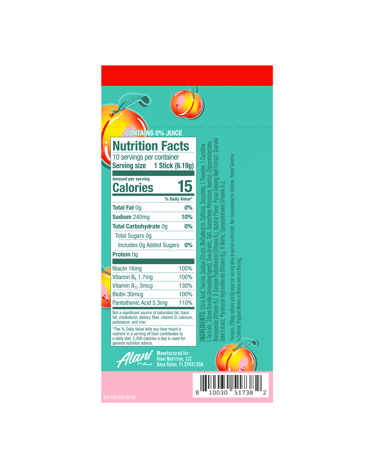 Alani Nu Energy Sticks - Juicy Peach S9 - image 3