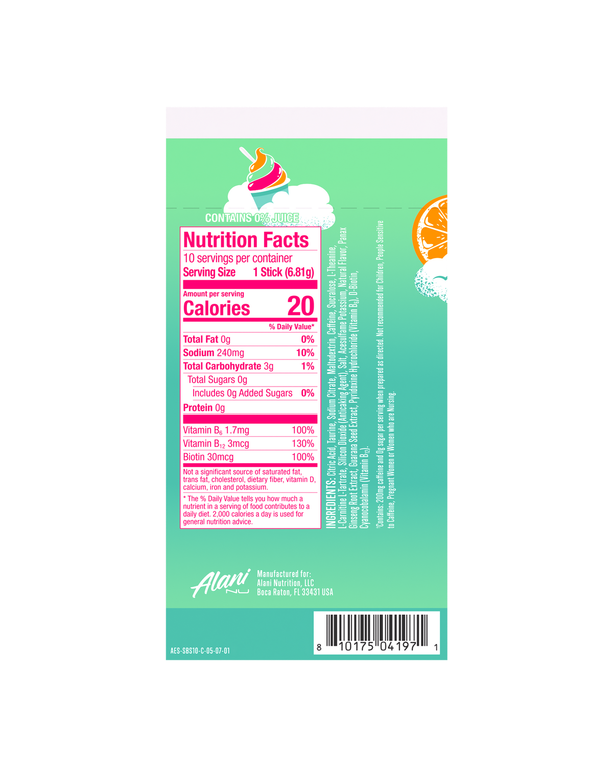 Alani Nu Energy Sticks - Sherbet Swirl H0 - image 3